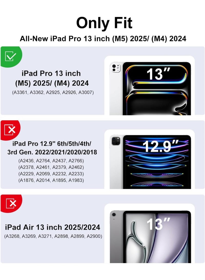 Fekra Transparent Case Compatible with iPad Pro 13 Inch M4 2024 with Pencil Holder, Shockproof Bumper TPU Cover with Clear Back Shell, Auto Wake/Sleep - Image 2